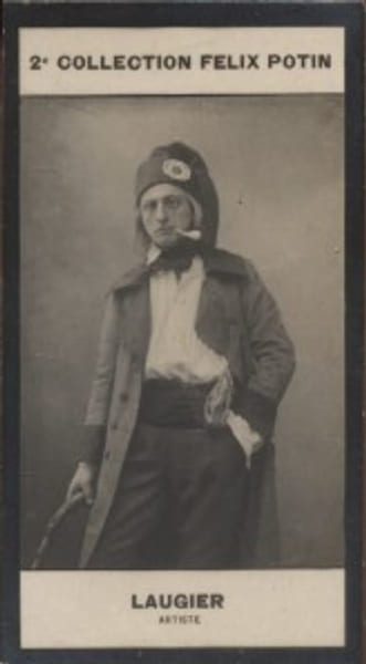 Photographies de la collection F&eacute;lix Potin (4 x 7,5 cm) repr&eacute;sentant : Louis-Pierre Laugier, com&eacute;dien.. LAUGIER (Louis-Pierre) - (2 photos de la 2e ...