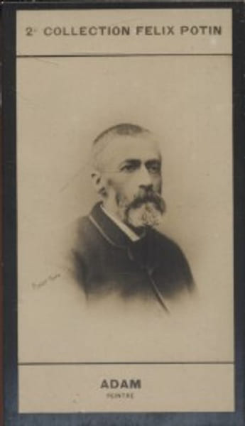 Photographie de la collection F&eacute;lix Potin (4 x 7,5 cm) repr&eacute;sentant : Emile Adam ou Adan, peintre.. ADAN (Emile) - (Photo de la 2e collection F&eacute;lix ...