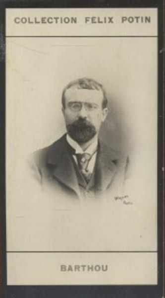 Photographie de la collection F&eacute;lix Potin (4 x 7,5 cm) repr&eacute;sentant : Louis Barthou, homme politique.. BARTHOU (Louis) Photo Walery.