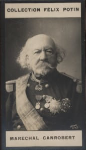 Photographie de la collection Félix Potin (4 x 7,5 cm) représentant : Maréchal François-Certain Canrobert.