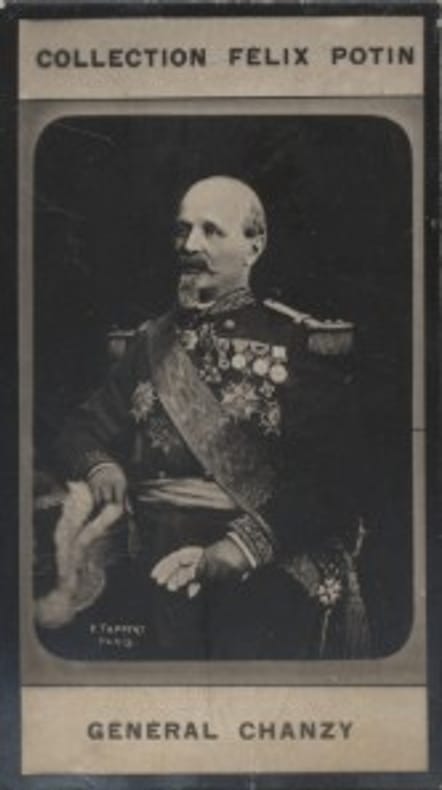 Photographie de la collection Félix Potin (4 x 7,5 cm) représentant : Général Chanzy.. CHANZY (Général) Photo Tappert.