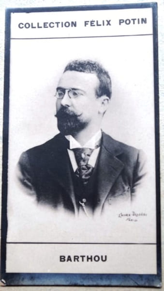 Photographie de la collection F&eacute;lix Potin (4 x 7,5 cm) repr&eacute;sentant : Louis Barthou, homme politique.. BARTHOU (Louis) Photo Walery.