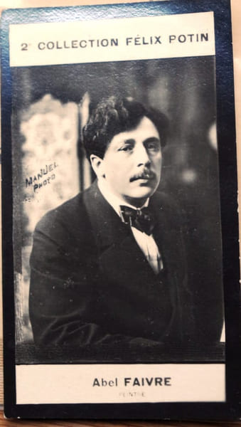 Photographie de la collection F&eacute;lix Potin (4 x 7,5 cm) repr&eacute;sentant : Abel Faivre, peintre et illustrateur.. FAIVRE (Abel) - (Photo de la 2e ...