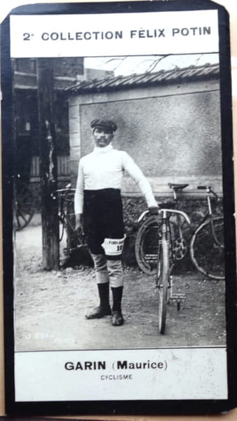Photographie de la collection F&eacute;lix Potin (4 x 7,5 cm) repr&eacute;sentant : Maurice Garin, cycliste.. GARIN (Maurice) - (Photo de la 2e collection F&eacute;lix ...