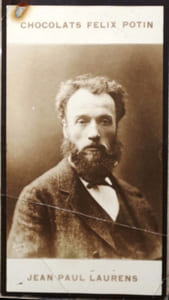 Photographie de la collection Félix Potin (4 x 7,5 cm) représentant : Jean-Paul Laurens, peintre.