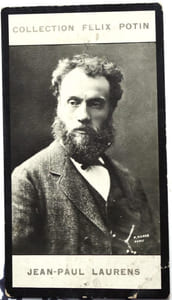 Photographie de la collection Félix Potin (4 x 7,5 cm) représentant : Jean-Paul Laurens, peintre.