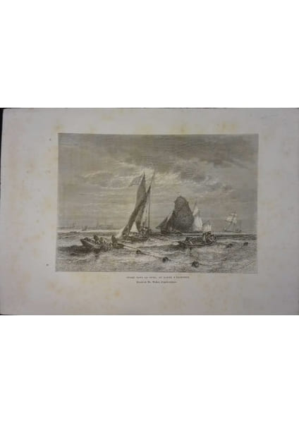 P&ecirc;che dans le Sund, au large d'Elseneur. Gravure extraite de la G&eacute;ographie universelle d'Elis&eacute;e Reclus.. ELSENEUR 