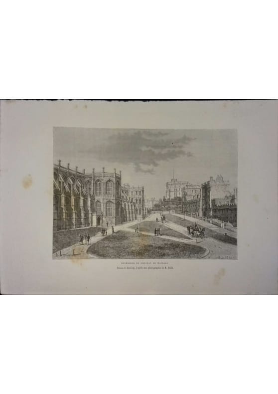 Intérieur du château de Windsor. Gravure extraite de la Géographie universelle d'Elisée Reclus.. WINDSOR 