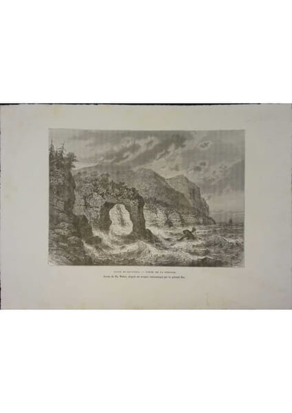 Golfe de Castries. Porte de La P&eacute;rouse. Gravure extraite de la G&eacute;ographie universelle d'Elis&eacute;e Reclus.. GOLFE DE CASTRIES 
