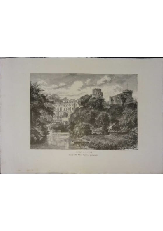 Château de Warwick. Gravure extraite de la Géographie universelle d'Elisée Reclus.. WARWICK 