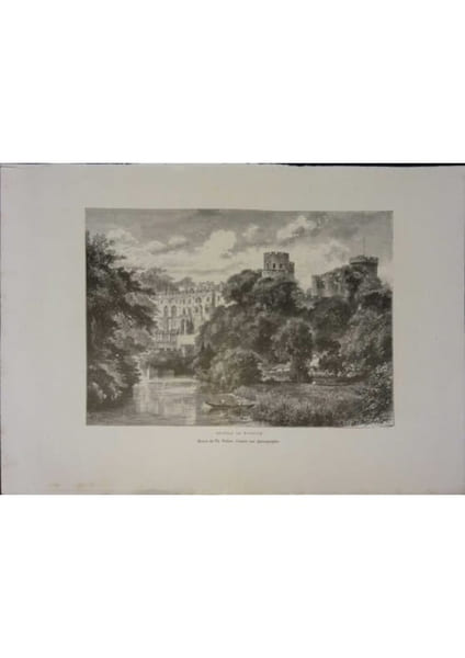 Ch&acirc;teau de Warwick. Gravure extraite de la G&eacute;ographie universelle d'Elis&eacute;e Reclus.. WARWICK 