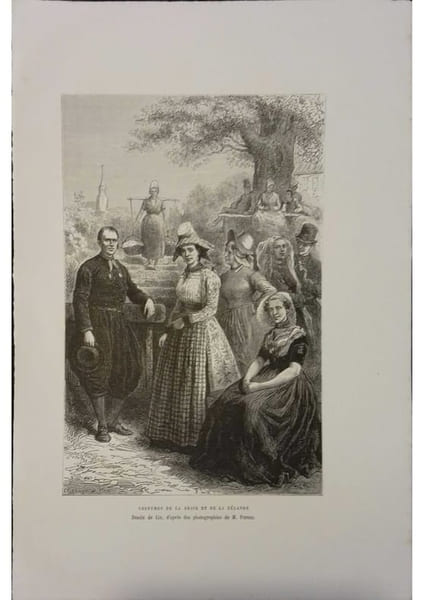 Costumes de la Frise et de la Z&eacute;lande. Gravure extraite de la G&eacute;ographie universelle d'Elis&eacute;e Reclus.. FRISE 