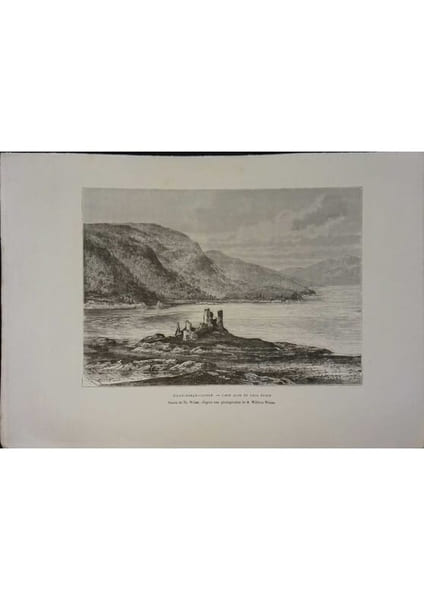 Eilan-Donan-Castle. Loch Alsh et Loch Duich. Gravure extraite de la G&eacute;ographie universelle d'Elis&eacute;e Reclus.. ECOSSE 