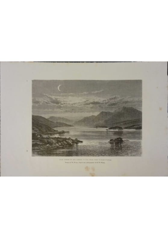 Loch Lomond et Ben Lomond. Vue prise d'Ichlavannah. Gravure extraite de la Géographie universelle d'Elisée Reclus.. LOCH LOMOND 