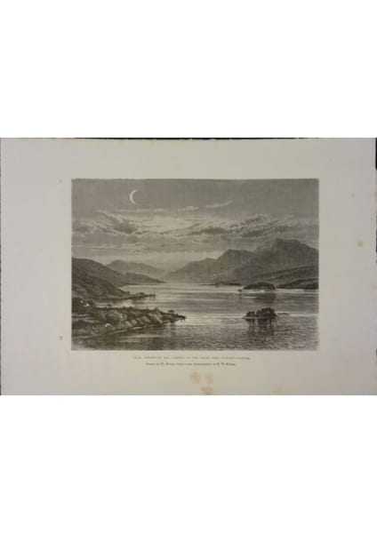 Loch Lomond et Ben Lomond. Vue prise d'Ichlavannah. Gravure extraite de la G&eacute;ographie universelle d'Elis&eacute;e Reclus.. LOCH LOMOND 