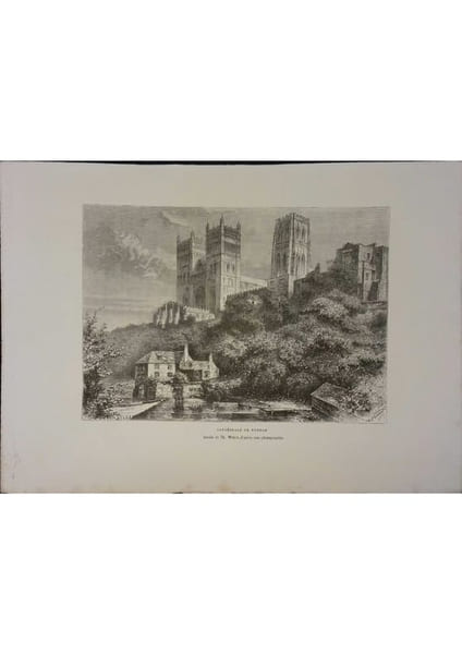 Cath&eacute;drale de Durham. Gravure extraite de la G&eacute;ographie universelle d'Elis&eacute;e Reclus.. DURHAM 