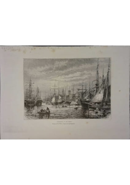 Liverpool. Les Docks. Gravure extraite de la G&eacute;ographie universelle d'Elis&eacute;e Reclus.. LIVERPOOL 