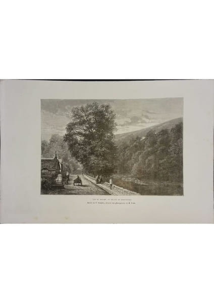 Ile de Wight. &Eacute;tang de Bonchurch. Gravure extraite de la G&eacute;ographie universelle d'Elis&eacute;e Reclus.. WIGHT 