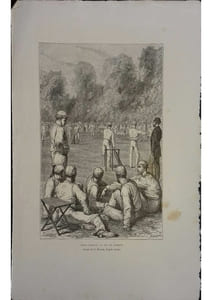 Types anglais. Jeu de cricket. Gravure extraite de la Géographie universelle d'Elisée Reclus.