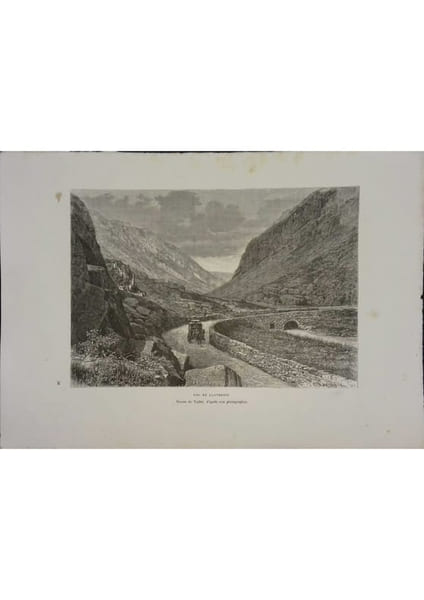 Col de Llanberis. Gravure extraite de la G&eacute;ographie universelle d'Elis&eacute;e Reclus.. LLANBERIS 