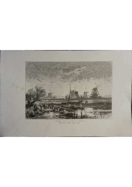 Tourbi&egrave;re basse. Environs de Dordrecht. Gravure extraite de la G&eacute;ographie universelle d'Elis&eacute;e Reclus.. DORDRECHT 