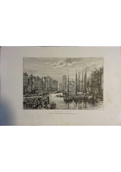 Rotterdam. Le Vieux Port. Gravure extraite de la G&eacute;ographie universelle d'Elis&eacute;e Reclus.. ROTTERDAM 