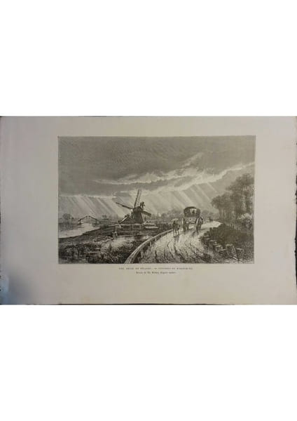 Vue prise en Z&eacute;lande. Environs de Middelburg. Gravure extraite de la G&eacute;ographie universelle d'Elis&eacute;e Reclus.. MIDDELBURG 