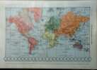 Terre : Carte en couleurs. Carte extraite du Larousse universel en 2 volumes.. PLANISPHERE TERRESTRE 