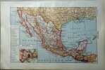 Carte en couleurs du Mexique. Carte extraite du Larousse universel en 2 volumes.. MEXIQUE 