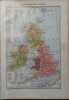 Carte en couleurs de la Grande-Bretagne et de l'Irlande. Carte extraite du Larousse universel en 2 volumes.. ILES BRITANNIQUES 