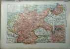 Carte en couleurs de l'Allemagne. Carte extraite du Larousse universel en 2 volumes.. ALLEMAGNE 