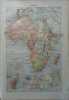 Carte en couleurs de l'Afrique. Carte extraite du Larousse universel en 2 volumes.. AFRIQUE 