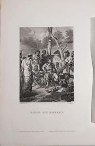 Moeurs des Barbares. Eau-forte, dessinée par Philippoteaux et gravée par Leguay.