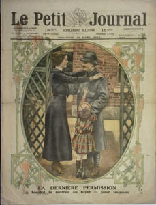 Le Petit journal - Supplément illustré N° 1473 : La dernière permission (illustration en première page). Illustration en dernière page (noir et blanc) : Carte de l'Adriatique.