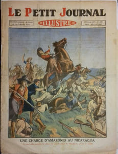 Le Petit journal illustré N° 1888 : Une charge d'amazones au Nicaragua (Gravure en première page). Gravure en dernière page : Elle aimait trop le bal.