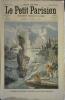 Le Petit Parisien - Supplément littéraire illustré N° 806 : Naufrage du sous-marin "Le Dauphin" dans le port de Cronstadt. Gravure à la une. Gravure ...