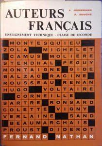 Auteurs français. Lectures expliquées. Classe de seconde technique.