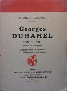 Georges Duhamel. Son oeuvre.