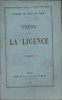 Thèse pour la licence. De la nature et de la forme de la vente.. FACHOT Olivier 