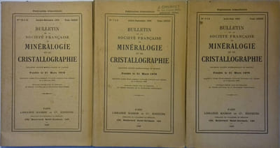 Bulletin de la société française de minéralogie et de cristallographie. Année 1950 incomplète. tome LXXIII N° 4 à 12.