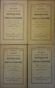 Bulletin de la société française de minéralogie et de cristallographie. Année 1952 complète. tome LXXV.