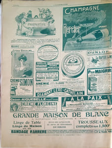 L'Illustration N° 3274. Sainte-Catherine rue de la Paix; Le Comte de Flandre; Naufrage du vapeur Hilda à St Malo; Tunnel du métropolitain sous la Seine; Atterrissage de ballon dans l'Estranadure; Haakon VII, Roi de Norvège.