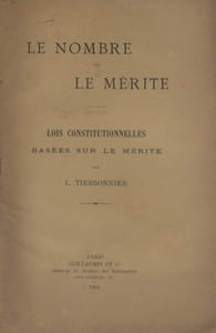 Le nombre ou le mérite. Lois constitutionnelles basées sur le mérite.