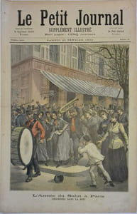 Le Petit journal - Supplément illustré N° 65 : L'armée du Salut à Paris. Désordres dans la rue. (Gravure en première page). Gravure en dernière page : La cruche cassée, tableau de Greuze.