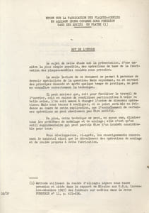 Etude sur la fabrication des plaques-modèles en alliage léger coulées sous pression dans des moules en plâtre.