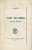 Etudes littéraires. Exercices pratiques.. LABLENIE E. 