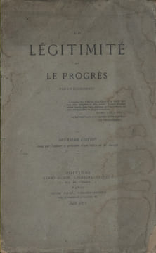 La légitimité et le progrès. Par un économiste.. ARMAILHAC Louis d'