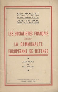 Les socialistes français devant la communauté européenne de défense.