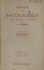Annales du baccalauréat 1951 : Espagnol. Fascicule 7.. ANNALES DU BACCALAUREAT 1951 
