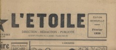 Journal de l'Etoile. Gazette du foyer des provinces de l'Ouest. Février 1939. Mensuel dirigé par Albert Flandre, publié à Luçon (Vendée) par la chaîne ...